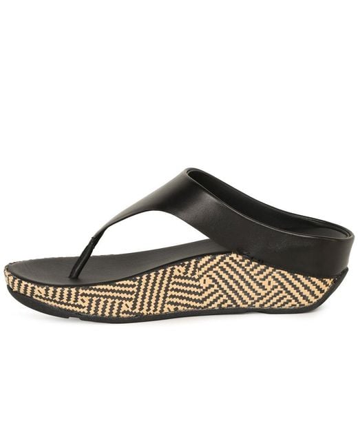 Fitflop Black Lulu Lux Graphic Weave Sandals