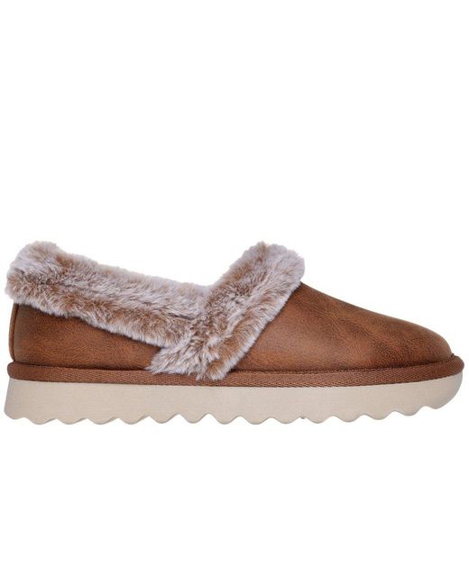 Skechers Brown Cozy Up Polyester Chestnut Slippers