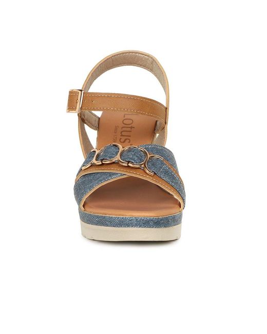 Lotus Blue Solena Wedge Heel Sandals