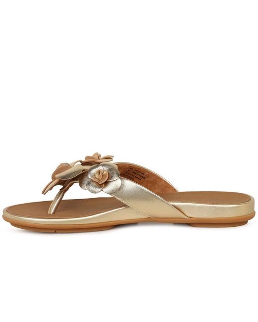 Fitflop Brown Gracie Flower Toe Post Sandals