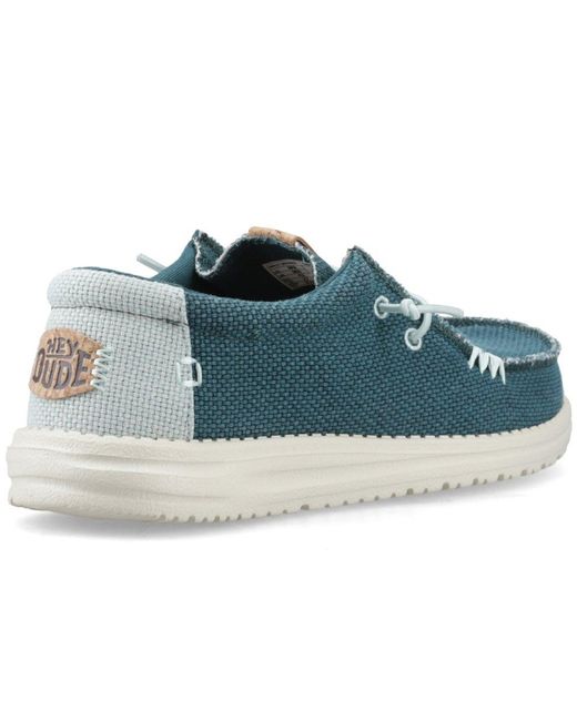 HeyDude Blue Wally Braided Slip On Shoes for men