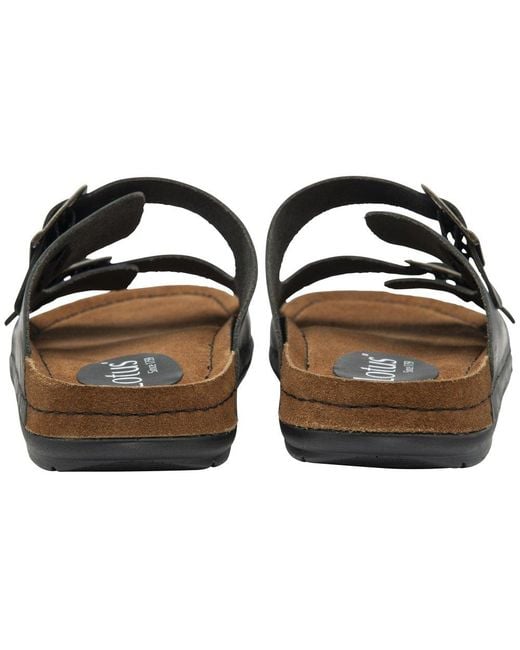 Lotus Black St Ives Mule Sandals for men