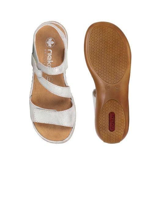 Rieker White Sphere Riptape Sandals