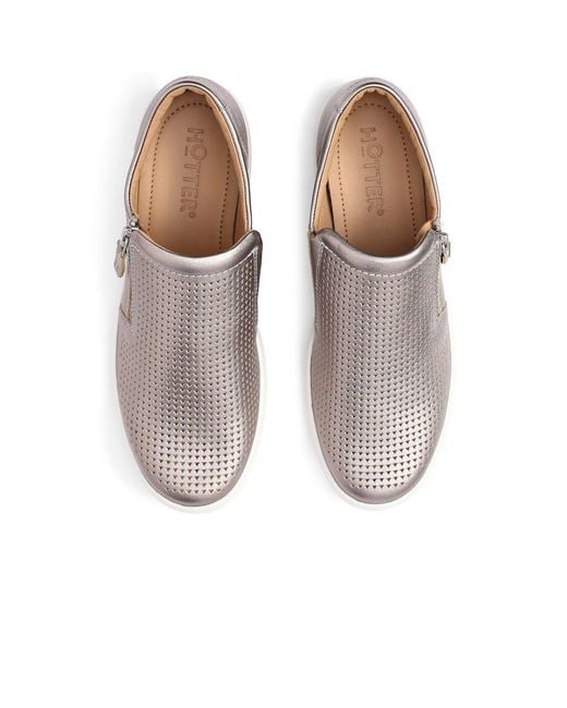 Hotter Gray Daisy Wide Fit Slip On Trainers