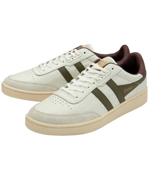 Gola White Contact Leather Trainers Size: 8 for men