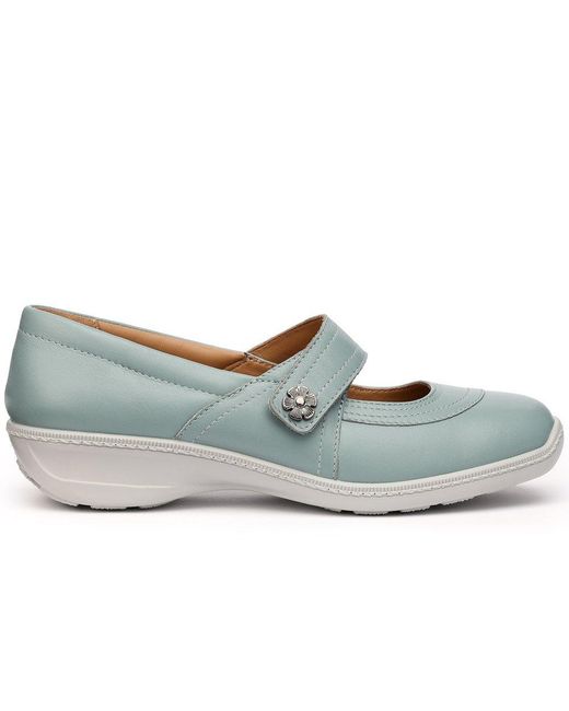 Hotter Blue Charity Mary Jane Shoes