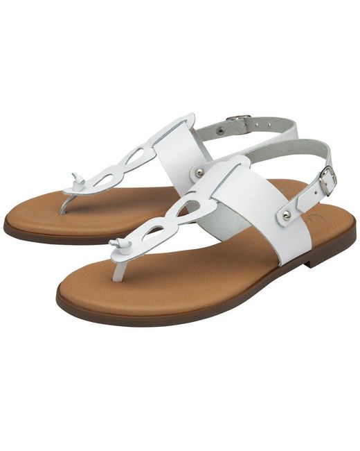 Lotus White Bibiana Sandals
