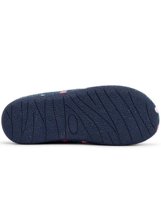 Hotter Blue Dotty Slippers
