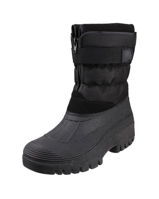 Cotswold Black Chase Wellingtons for men