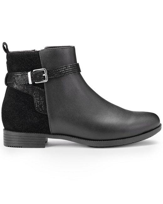 Hotter Black Haydock Smart Ankle Boots