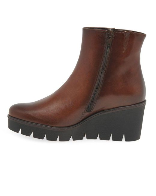 Gabor Black Utopia Wedge Heel Ankle Boots