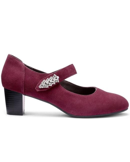 Hotter Purple Duet Mary Jane Court Shoes
