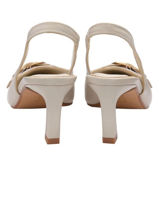Lotus White Rida Slingback Court Shoes