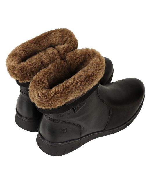 Caprice Black Bella Warm Lined Ankle Boots