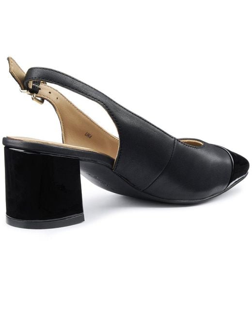 Hotter Blue Shimmy Slingback Court Shoes