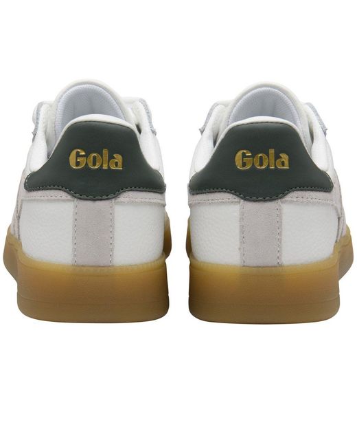 Gola White Aztec Leather Trainers