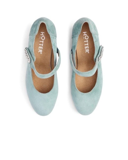 Hotter Blue Duet Mary Jane Court Shoes