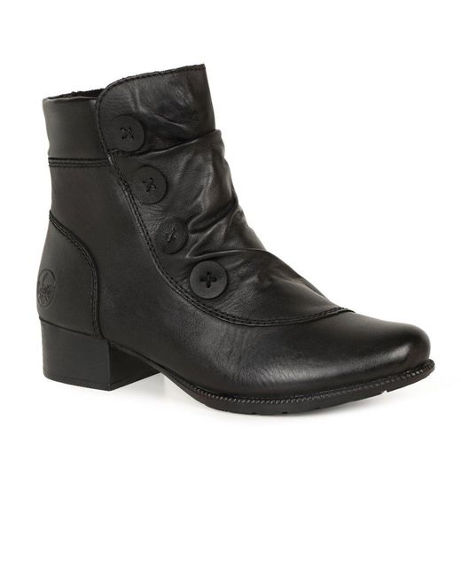 Rieker Black Pickering Ankle Boots