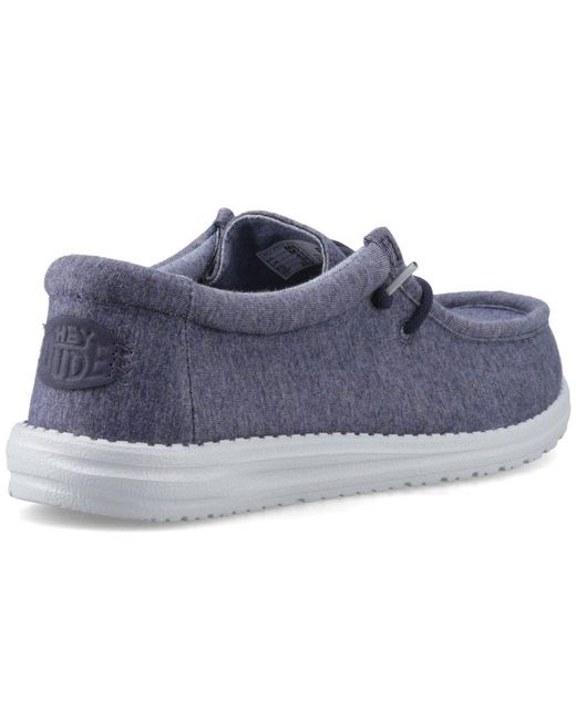 HeyDude Blue Wally Stretch Jersey Slip On Shoes for men