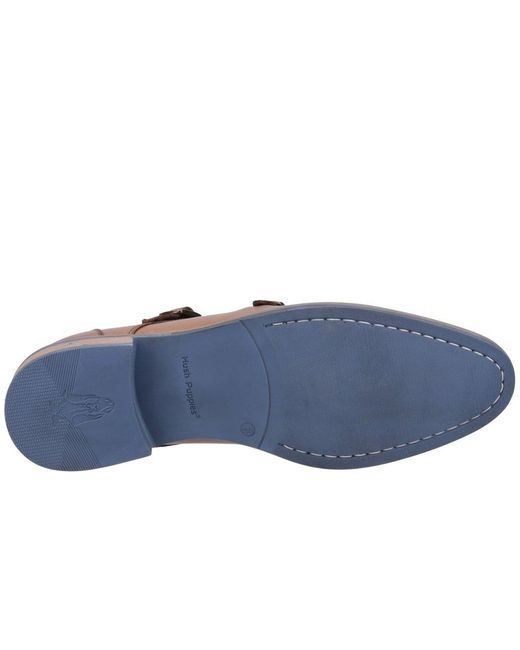 Hush Puppies Brown David Monk Strap Shoes for men