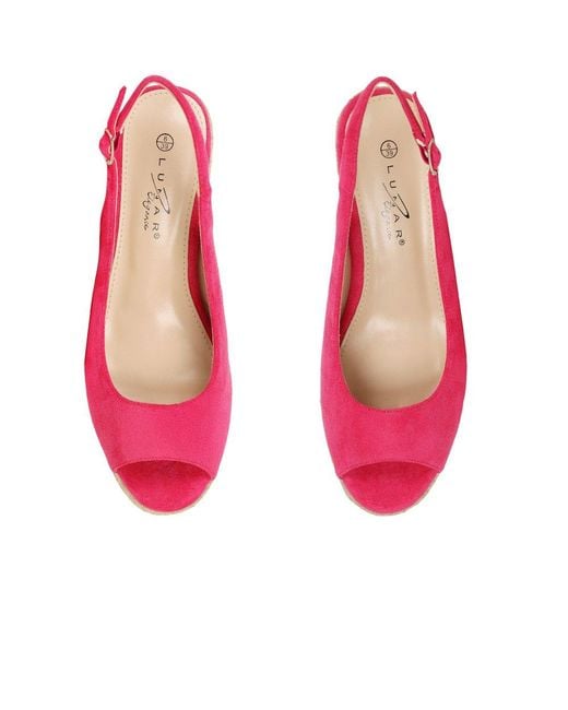 Lunar (GRS) Pink Pia Wedge Heel Espadrille Sandals