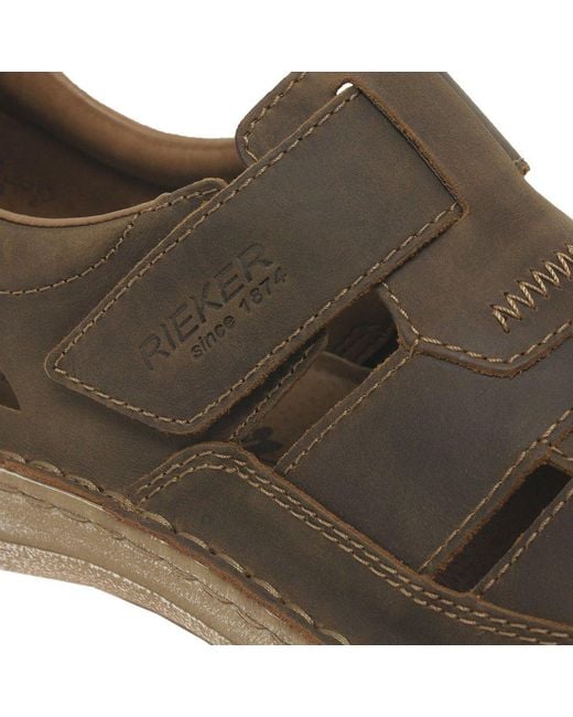 Rieker Brown Flight Riptape Sandals for men