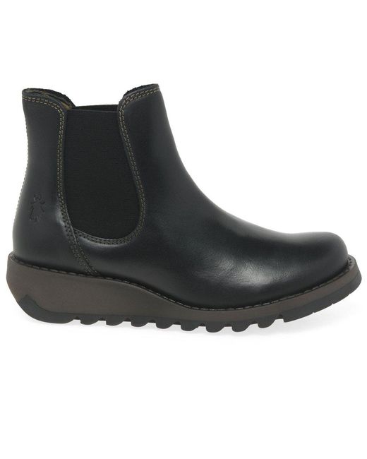 Fly London Black Salv Casual Ankle Boots