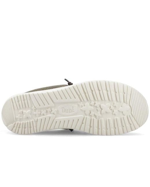 HeyDude Gray Wally Braided Slip On Shoes for men
