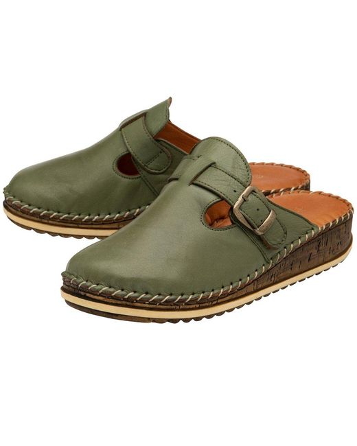 Lotus Green Kerry Mules