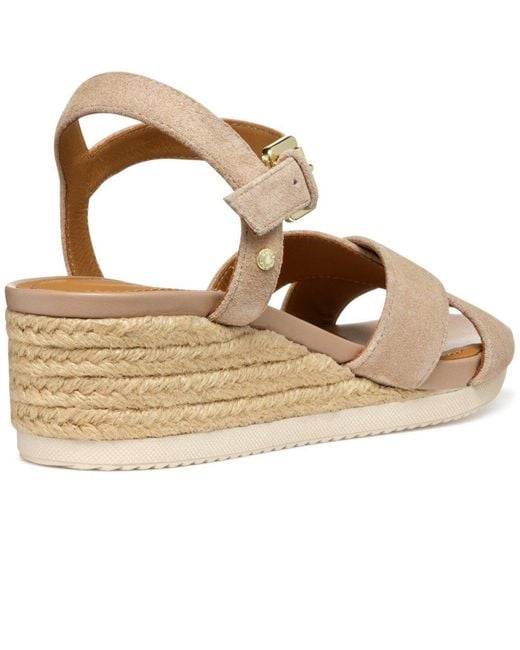 Geox Metallic D Ischia Corda Wedge Sandals