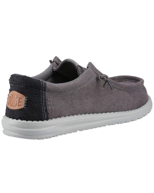 HeyDude Gray Wally Workwear Shoes for men