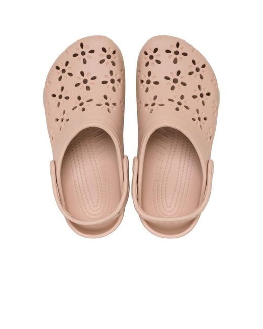 CROCSTM Classic Floral Cut-out Clog Pink Caramel Size 7 Uk / 8 Uk