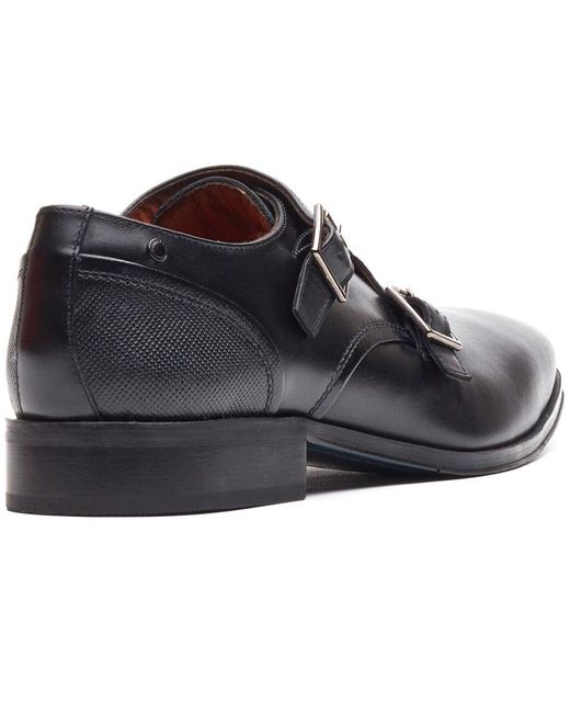 Base London Black Cleric Monk Shoes for men