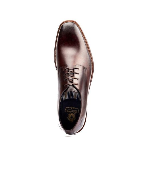 Base London Brown Marley Plain Toe Derby Shoes for men
