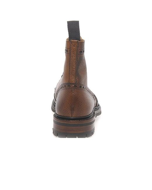 Cheaney Brown Tweed Formal Lace Up Boots for men