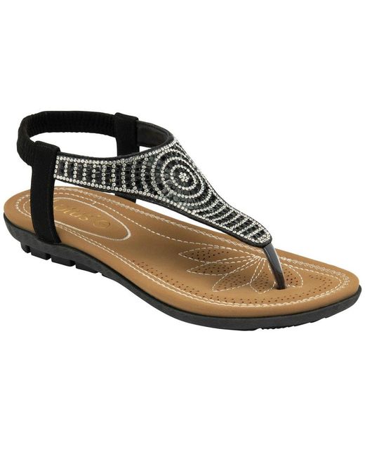 Lotus Metallic Aura Toe Post Sandals