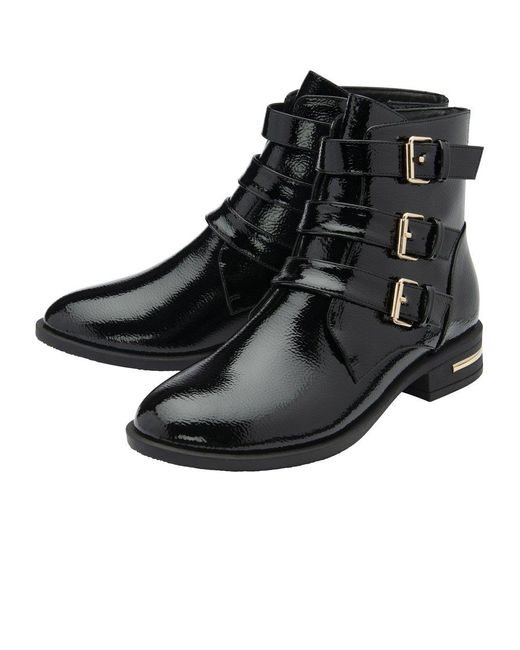 Lotus Black Valencia Ankle Boots