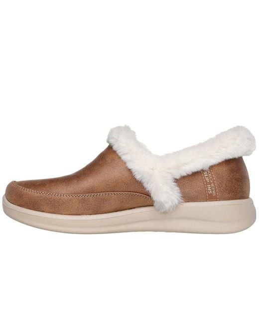 Skechers Brown Cozy Escape Textile Chestnut Slippers