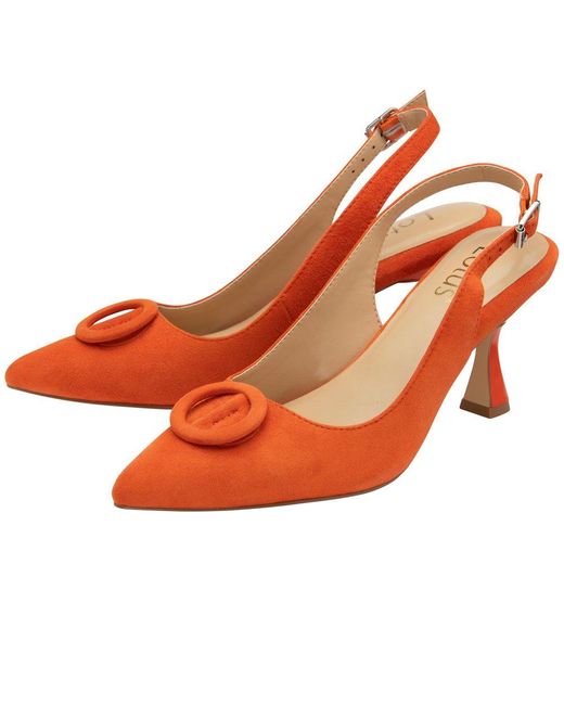 Lotus Orange Delfina Slingback Court Shoes