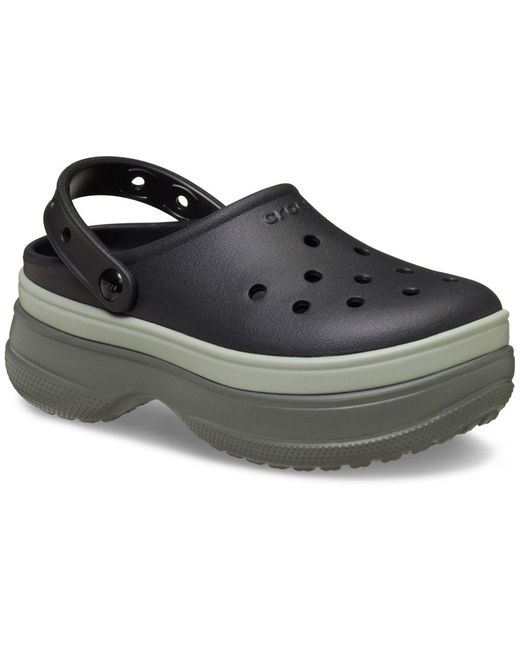 CROCSTM Black Classic Stacked Clogs