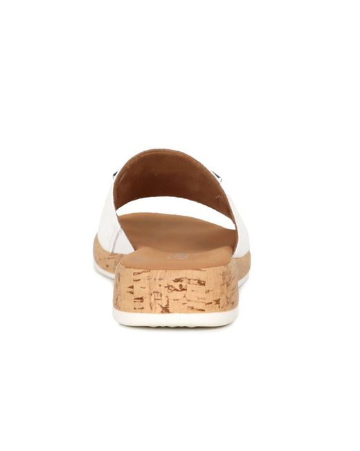 Gabor White Oaty Mule Sandals
