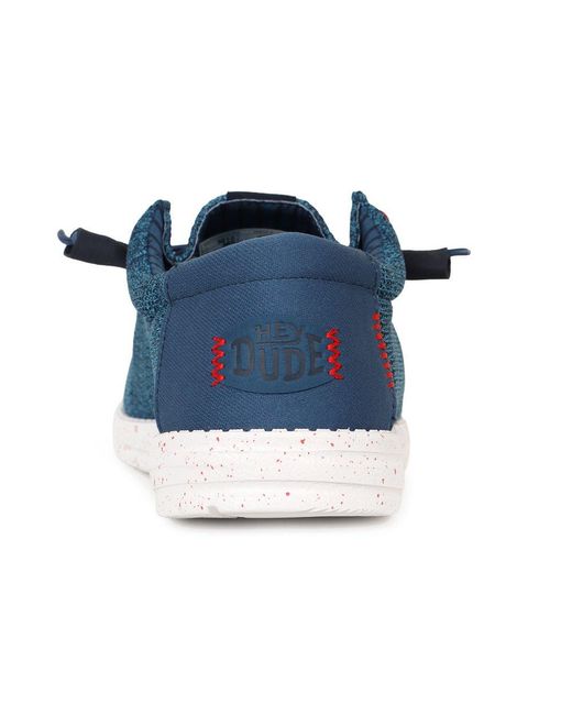 HeyDude Blue Wally Stretch Shoes for men