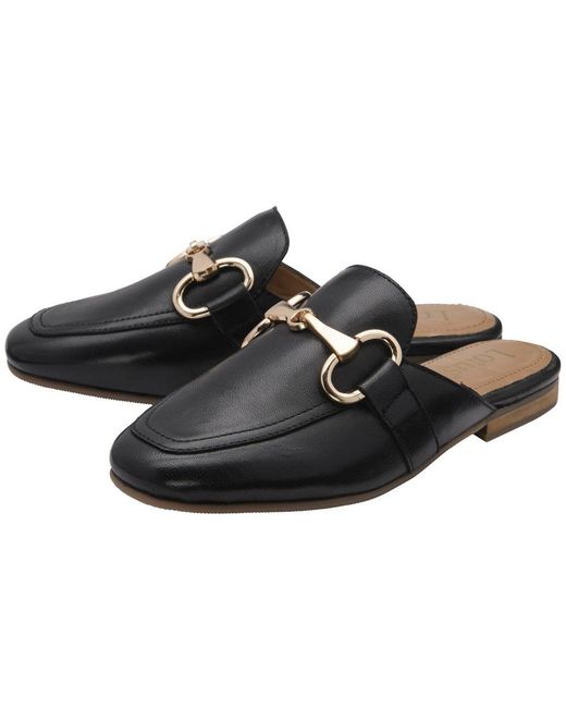 Lotus Black Taylor Backless Loafers