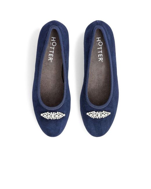 Hotter Blue Strut Court Shoes