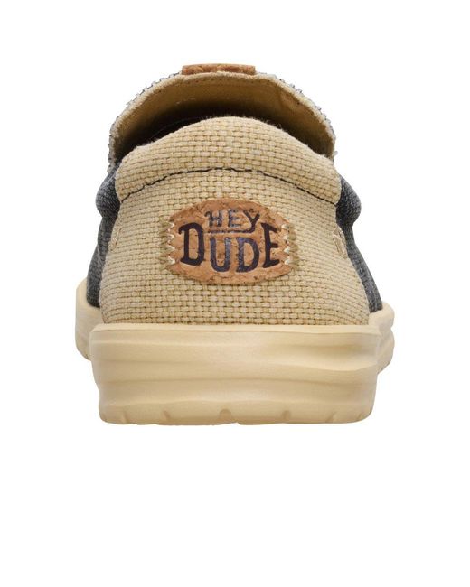 HeyDude Blue Mikka Braided Slip On Shoes for men
