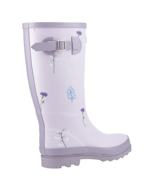 Cotswold Purple Wildflower Tall Wellingtons