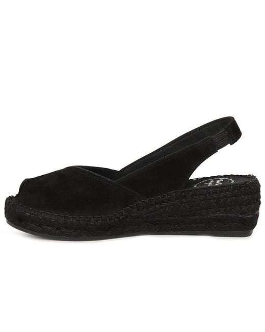 Toni Pons Black Bernia Wedge Heel Espadrilles Sandals