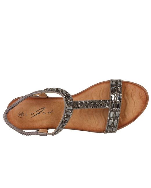 Lunar (GRS) Metallic Macie Wedge Heel Sandals