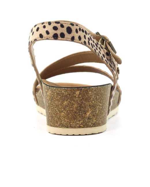 Lunar (GRS) Brown Muster Wedge Sandals