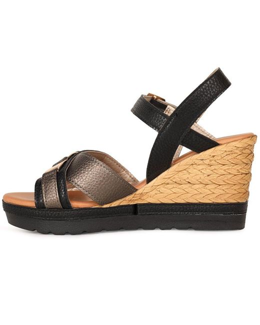 Lotus Metallic Tassere Espadrille Sandals